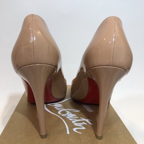Christian Louboutin Women's 38.5 Heels Nude Pigalle 100mm - Picture 2 of 10